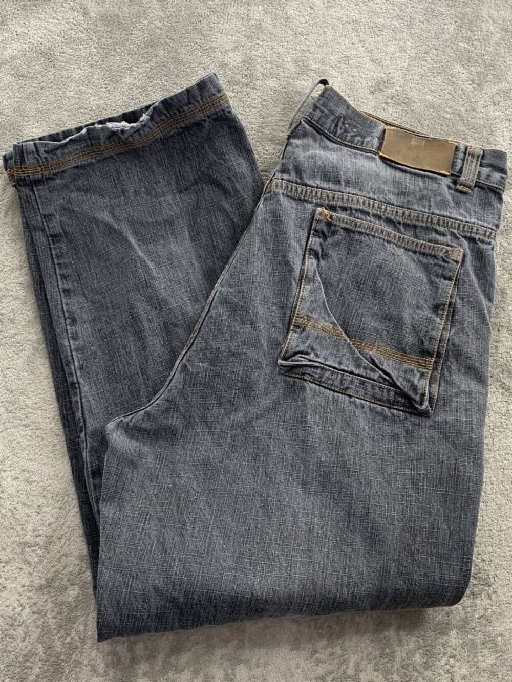 Vintage Timberland Cargo Jeans Men 38x30 Denim Faded Gray Baggy Grunge Y2K Skate